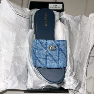 NEW 2024 Coach denim quilted holly slides!